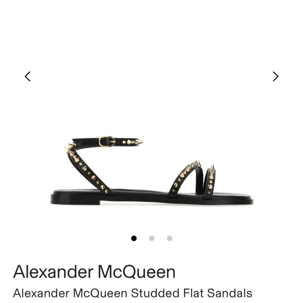 Alexander McQueen Mini Punk Spike Calfskin Ankle Strap Sandals
